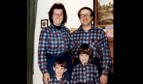 awkward family wearing plaid