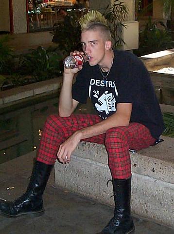 punk wearing flannel