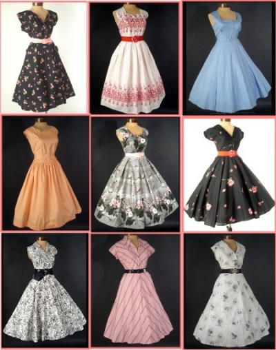 Ladies Fashions  1950 on 1950s Vintage Fashion Dresses