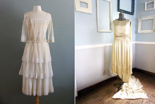 1920s vintage wedding dress picture THE LOOK Hemlines rose from shoe 