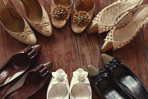 vintage shoes in circle