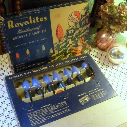 1950s blue christmas lights