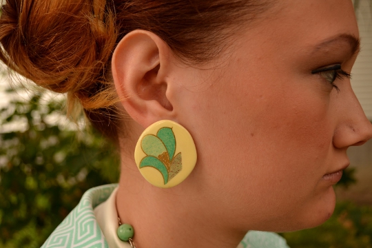 Vintage Circle Earrings vintage circle earrings shown on an ear