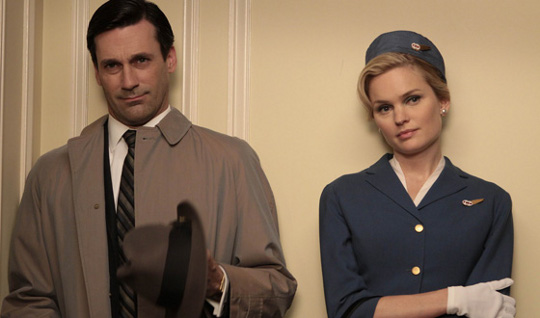 don draper and stewardess in mad men