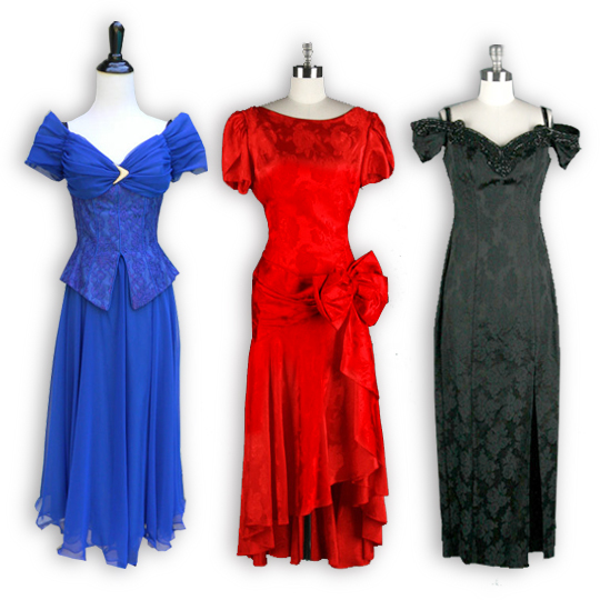 3 maxi dresses from the 1980s