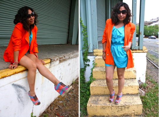 vintage 1980s orange blazer