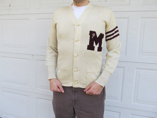 vintage 1950s varsity sweater
