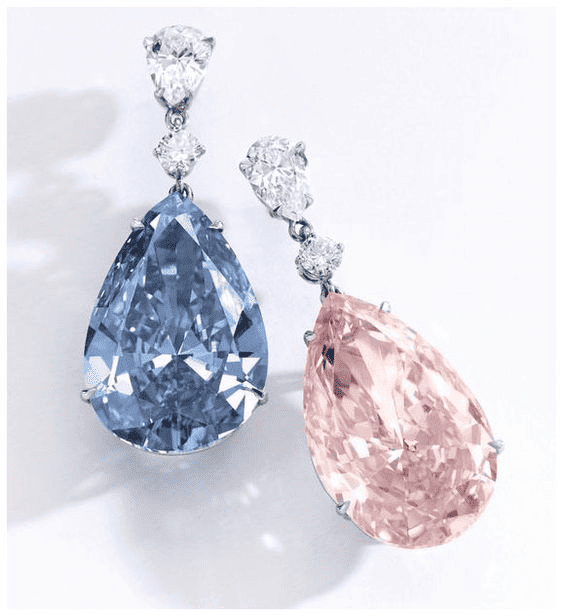 Apollo and Artemis, a pair of pear-shaped diamonds