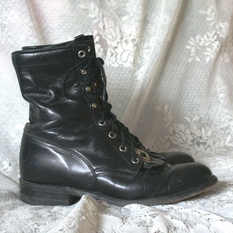 vintage black combat boots