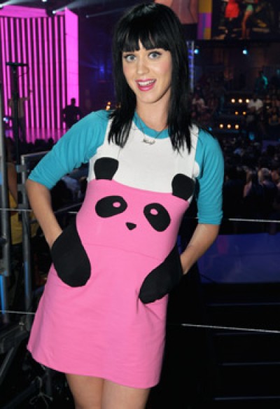 katy perry wearing new york couture panda dress