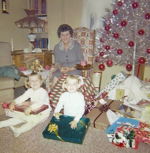 vintage christmas morning picture