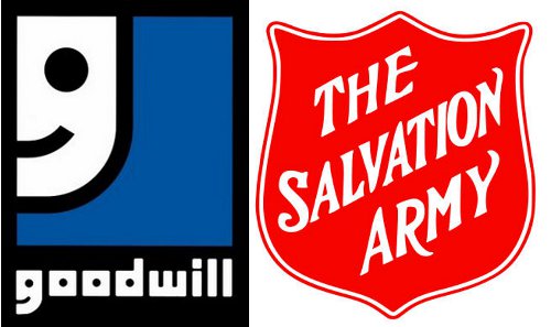 salvation army and goodwill thrift store logos