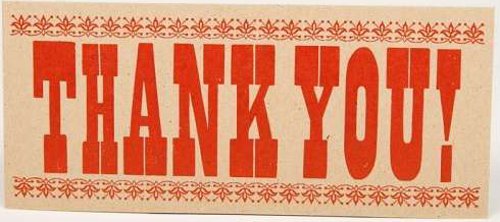 vintage style thank you card