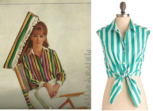 vintage fashion stripes mccalls magazine 1960s