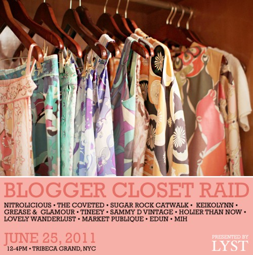 blogger closet raid flyer