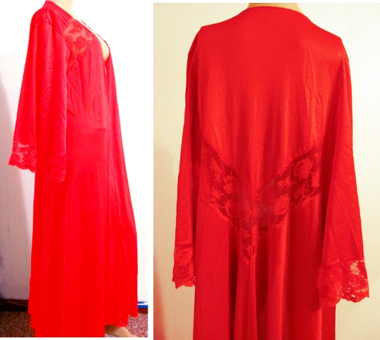 vintage valentines day red robe