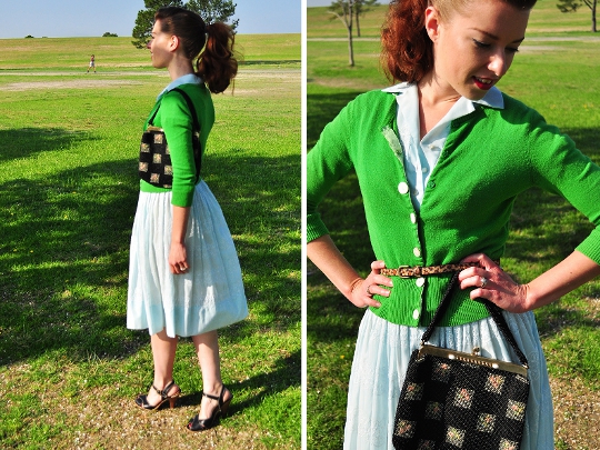 1950s vintage shirtwaist dress styled for day