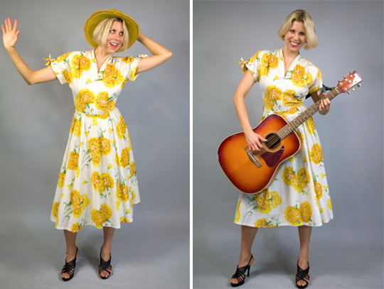 50s sunflower dress