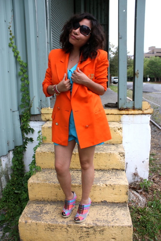 1980s Vintage Orange Blazer