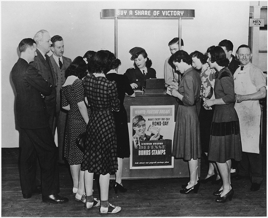 women wearing dresses during world war two