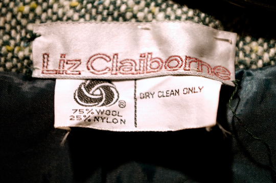 vintage clothing label with wool mark