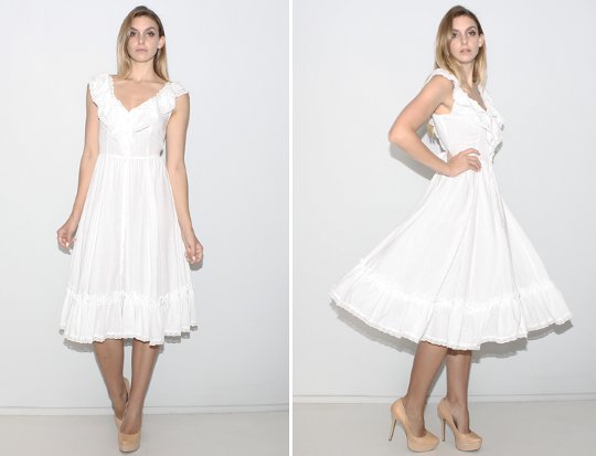 70s white dress