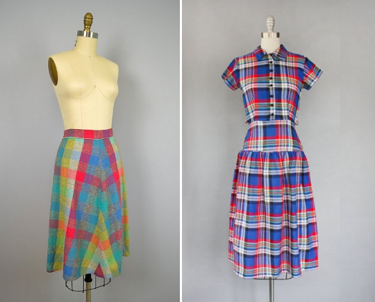 40s clothes plaid print