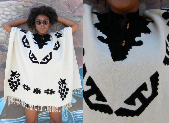 black and white cape from disciples of vintage