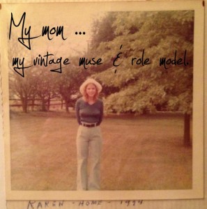 my mom wearing 1970s outfit in 1974