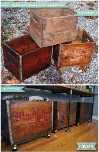 DIY Rolling Storage Containers Made With Vintage Crates