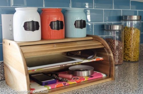 DIY Phone Charging Station with a Repurposed Breadbox 9