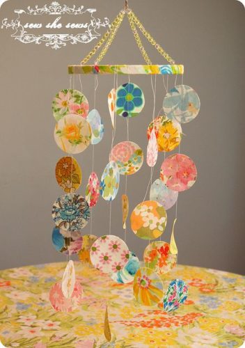 DIY Vintage Crib Mobile -- Sweetest Baby Shower Gift 11