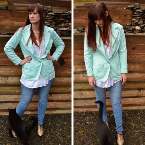 1980s Greek Key Blazer Styled 4 Ways for Spring - Sammy D. Vintage