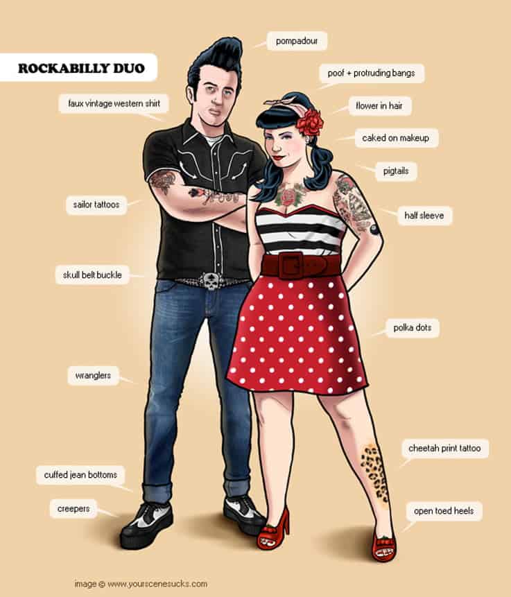 Classic Rockabilly styling for both men adn women