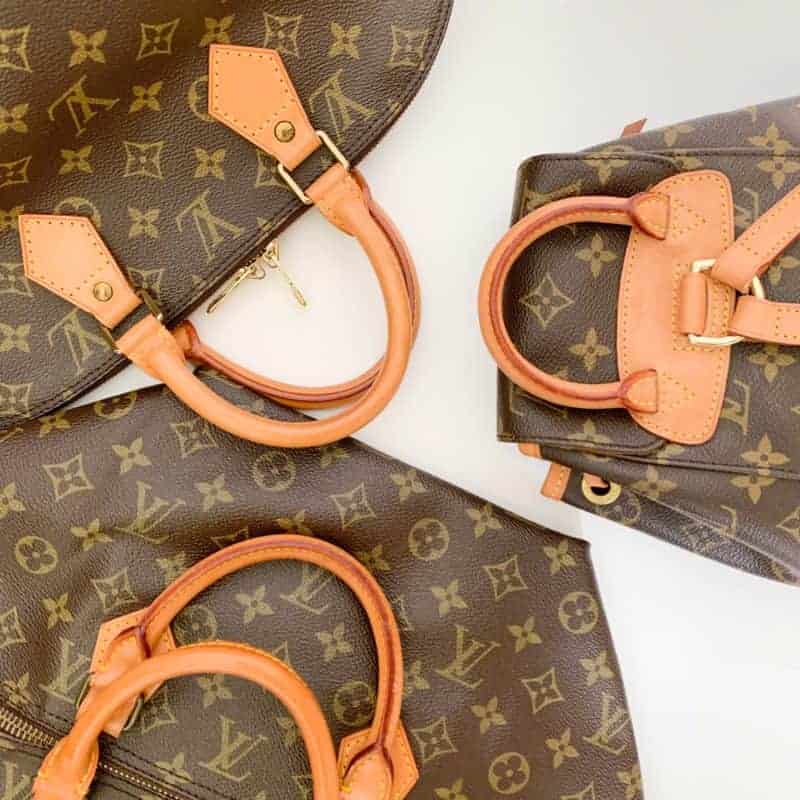 Free Brown Louis Vuitton Monogram Leather Handbag Stock Photo
