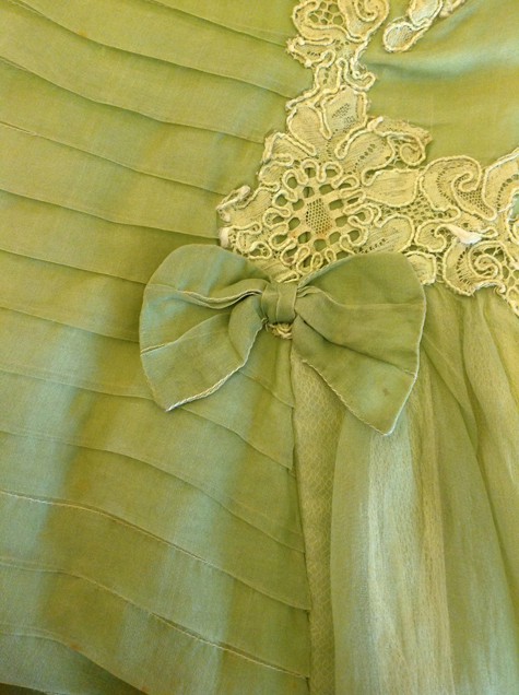 Vintage silk organza and rayon lace dress