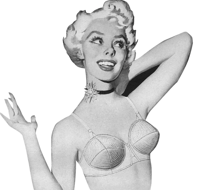 Padded cups of a bullet bra