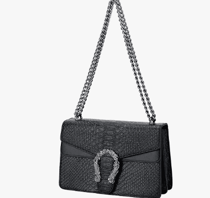 Leather Shoulder Bag Chain Purse.