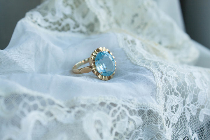 vintage wedding aquamarine ring